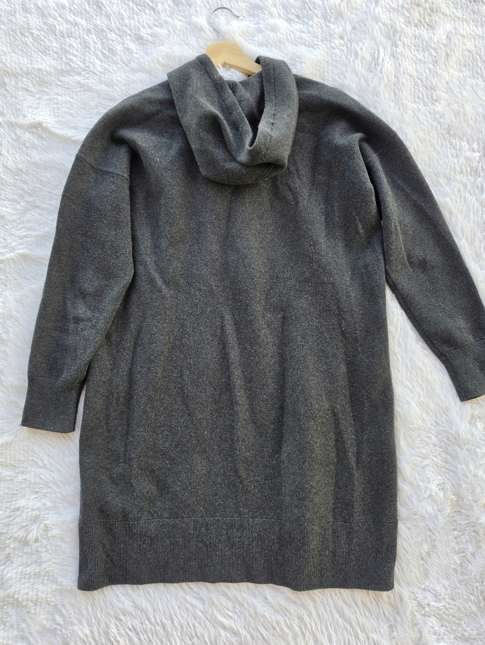 Madewell Charcoal‎ Grey Knit Hoodie Sweater Dress - Picture 10 of 10